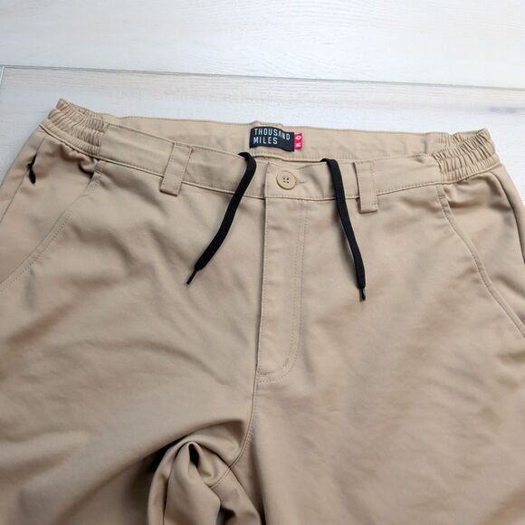 Thousand Miles All Day Pants Mens M 32X29 Khaki Performance Stretch Casual - Picture 3 of 14